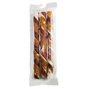 Witte buffelhuid rolls 25 cm kip/bacon 3-pack