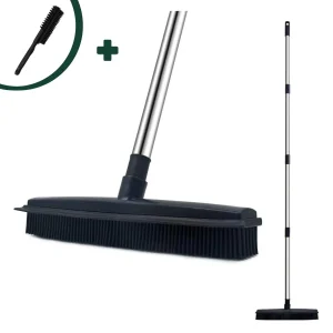 Rubberen Bezem 2 in 1 – 160cm met borstel