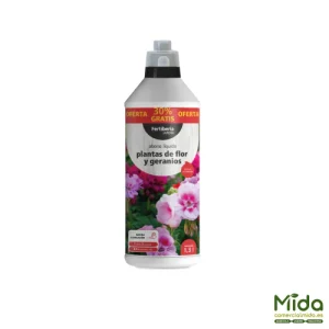 Vloeibare meststof Fertiberia voor bloeiende planten en geraniums - 1 liter + 30% GRATIS
