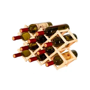 Botellero plegable de madera para 10 Botellas de Vino