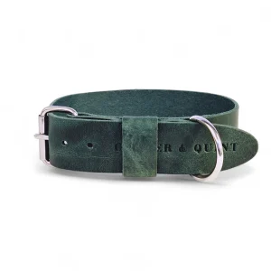 Brede Leren Halsband | Bold Groen