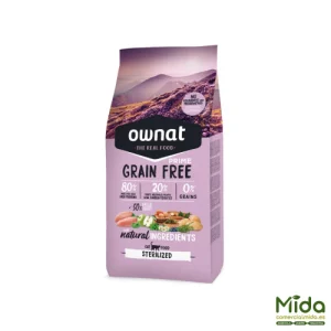 Pienso OWNAT Grain Free Prime Sterilized Pollo & Pavo para Gatos Esterilizados
