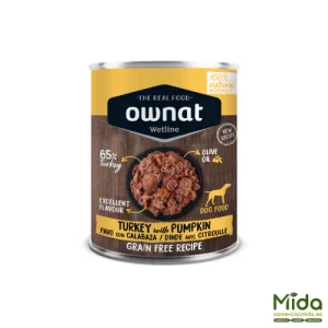 Alimento Húmedo OWNAT Wetline Turkey With Pumpkin para Perros en Lata