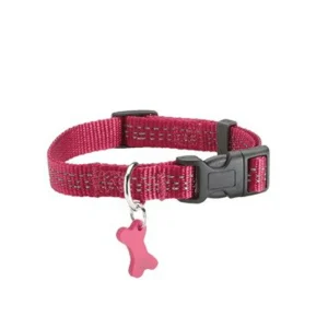 Bobby Halsband Reflectie - Sterke Reflecterende Roze Hondenhalsband met Veilige Kliksluiting