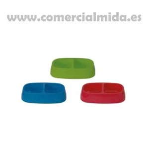 Comedero Doble de Plástico para Mascotas 30 x 18 cm