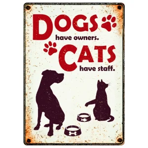 Chikko Quality - Metalen Decoratiebord - Dogs & Cats - 21x14cm
