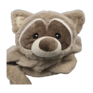 Flamingo - Wasbeer - Pluche - Hondenspeeltje met Piep - Taupe - 95cm