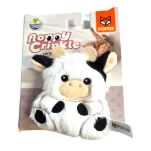 Fofos - Floppy Crinkle - Koe - Kattenspeeltje Catnip & Ritselfolie - 11cm