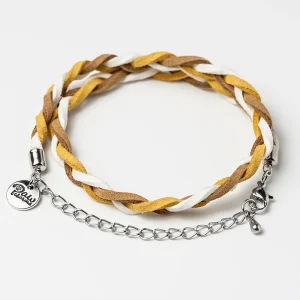 Gevlochten Armband Bruin Wit