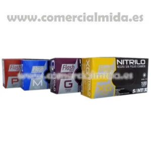 Guantes de Nitrilo Negro Sin Polvo GD23 de SANTEX
