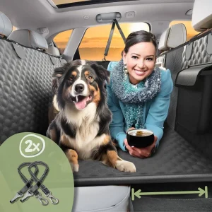 Luxe Hondendeken Auto met Bodem Platen – met 2 Hondengordels
