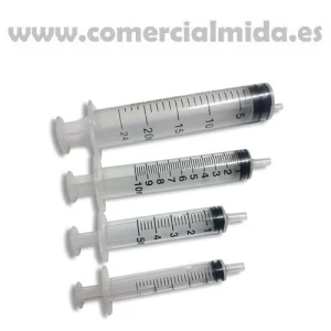 Jeringa desechable de plástico