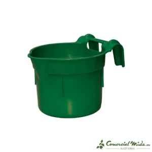 Comedero HangOn KERBL Verde con Ganchos y Asa para Pienso