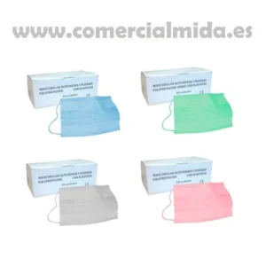 50 Mascarillas Respiratorias Desechables, 3 Capas, Tiras de Goma, COVID