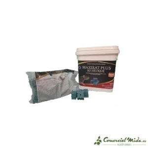Raticida MAXIRAT PLUS BD-3 Cebo en Bloques, Brodifacoum Cubo 3 Kg