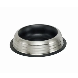 Nobby - Striped - Voer- & Waterbak met antislip en zwarte poedercoating - 20cm