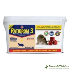 Lokstof in Blokken RATIBROM 3 met Paraffine tegen Ratten en Muizen