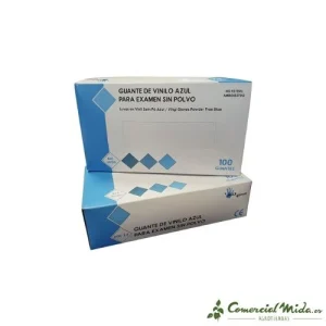 100 Wegwerphandschoenen van Natuurlijk Vinyl Zonder Poeder Blauw 4,5 gr MAX GLOVES